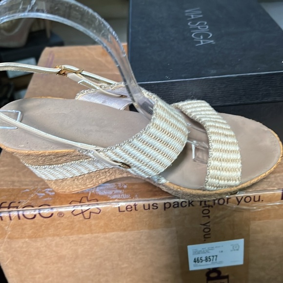 Onex Striped Wedge Platform Cork Sandals in Sz 8 - Picture 11 of 14